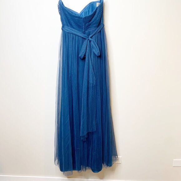 Jenny Yoo Dress Womens 2 Blue Strapless Tie Waist Annabelle Bridesmaid Gown - Picture 2 of 7